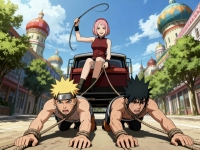 火影同人：樱女神和两条贴身贱狗（AI生图仅供娱乐切勿商）