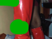 国产红色长靴，花式插马眼16分