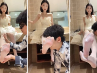 【佳佳】卫生间内白丝玩虐贱奴