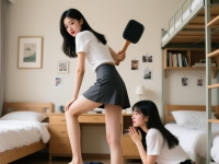 女主人调教女奴，另一个女奴陪调