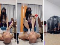 【南月女神】脏臭白袜气味辱-狗笼囚禁