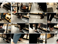 超级白嫩板鞋船袜玉足 美 女 和闺蜜一起试鞋