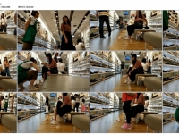 模特身材粉色棉袜 美 女 试鞋