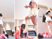 【妮蔻】母畜-踩踏踢裆/冰冰袜裸足暴力插嘴