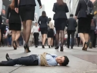 【原创动画】步行街上小人被丝袜高跟踩扁