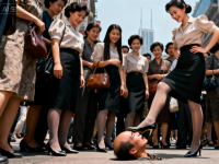 【AI】90年代风格，上海街头群踩