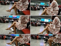 候车室人字拖 SI WA 美 女 十足