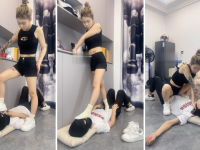 【白鹭】坐脸窒息-小白鞋黄色棉袜气味辱