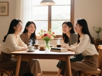 趴在桌下静听桌边四位白富美谈笑（最后图贴）