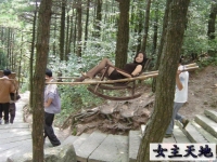 我发一些美女坐滑竿的