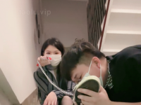 楼道里黑丝帆布鞋随便玩玩