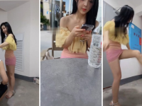 【素人抽水机】素人小姐姐楼道调