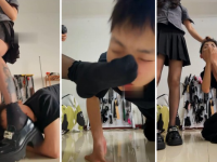 【静御殿下】腿绞窒息-黑棉袜塞嘴-胯下羞辱