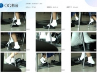 街拍韩国女生桌下白袜脚玩鞋片students x11